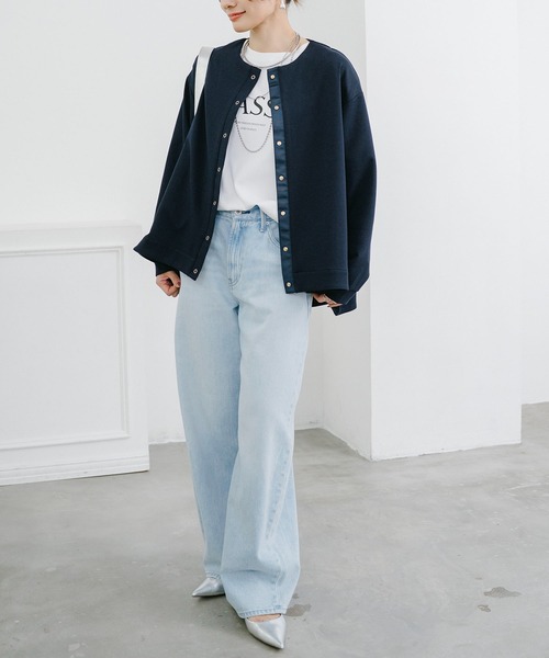 Emma Taylor（エマテイラー）の「ライトダンボールフレアヘムノーカラージャケット（ノーカラージャケット・レディース・ブラック/ライトベージュ/ネイビー・FREE）」の20枚目の写真