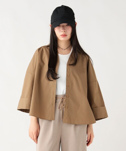 BEAMS HEART(ビームスハート)の「スキッパー ワイドスリーブ シャツ(シャツ/ブラウス・レディース・ブラウン/ブラック/オフホワイト・FREE)」の3枚目の写真