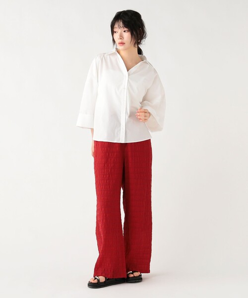 BEAMS HEART(ビームスハート)の「スキッパー ワイドスリーブ シャツ(シャツ/ブラウス・レディース・ブラウン/ブラック/オフホワイト・FREE)」の4枚目の写真
