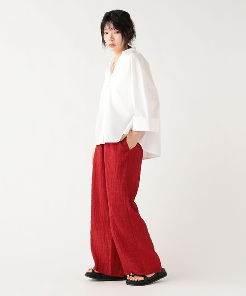 BEAMS HEART(ビームスハート)の「スキッパー ワイドスリーブ シャツ(シャツ/ブラウス・レディース・ブラウン/ブラック/オフホワイト・FREE)」の5枚目の写真