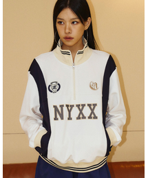 APLIQUE LOGO HALF ZIP-UP IVORY