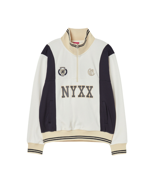 NYXX（エヌワイエックスエックス）の「APLIQUE LOGO HALF ZIP-UP IVORY（スウェット・レディース・その他・FREE）」の2枚目の写真