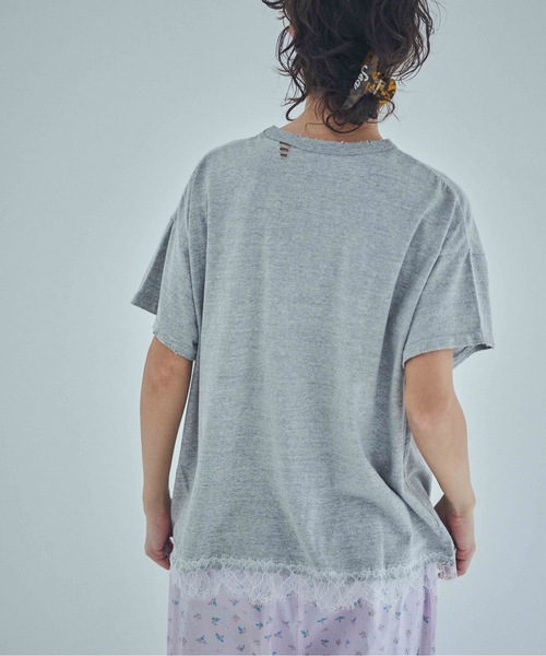 SEA(シー)の「Vintage レース オーバーサイズ 88TEE(Tシャツ/カットソー・レディース・ホワイト/グレー/ブラック・ONE SIZE)」の5枚目の写真
