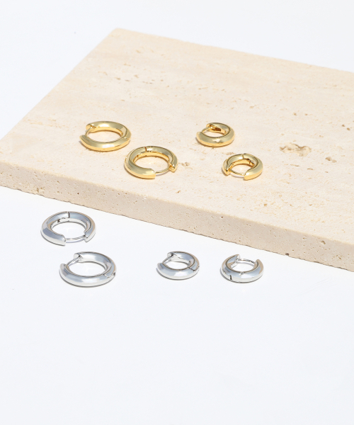 PAUL BRIAL（ポールブリアル）の「ベーシックワンタッチピアス 大 PYBE0293（ピアス（両耳用）・レディース・イエローゴールド/ホワイト・FREE）」の8枚目の写真