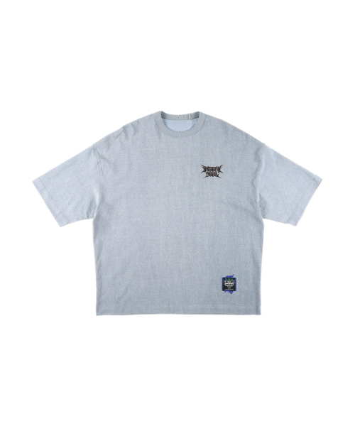 OURPOCKETS（アワーポケッツ）の「グリッドピグメントシグネチャーロゴ6部オーバーサイズTシャツ（スモークブルー）（Tシャツ/カットソー・レディース・グレー・MEDIUM/X-LARGE）」の4枚目の写真