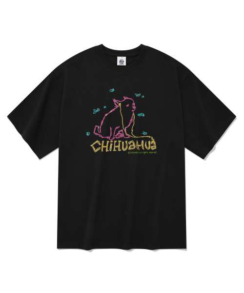 RADINEO(ラディネオ)の「チワワ 半袖Tシャツ ブラック(Tシャツ/カットソー・メンズ・その他・LARGE/X-LARGE/SMALL/MEDIUM)」の1枚目の写真