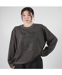 MARC ILLUST STITCH BOXY LONG SLEEVE - Charcoal