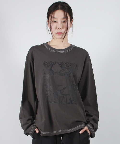 DEMARC(ドゥマーク)の「MARC ILLUST STITCH BOXY LONG SLEEVE - Charcoal(Tシャツ/カットソー・レディース・その他・MEDIUM/LARGE)」の7枚目の写真
