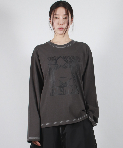 DEMARC(ドゥマーク)の「MARC ILLUST STITCH BOXY LONG SLEEVE - Charcoal(Tシャツ/カットソー・レディース・その他・MEDIUM/LARGE)」の8枚目の写真