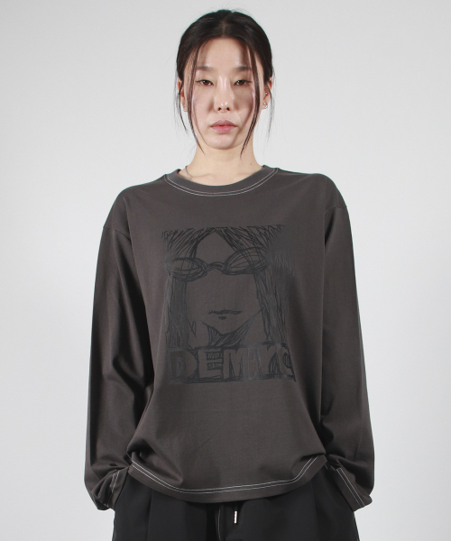 DEMARC(ドゥマーク)の「MARC ILLUST STITCH BOXY LONG SLEEVE - Charcoal(Tシャツ/カットソー・レディース・その他・MEDIUM/LARGE)」の9枚目の写真