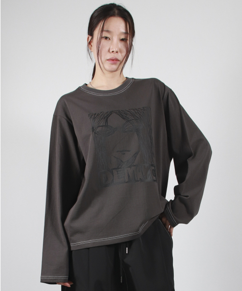 DEMARC(ドゥマーク)の「MARC ILLUST STITCH BOXY LONG SLEEVE - Charcoal(Tシャツ/カットソー・レディース・その他・MEDIUM/LARGE)」の10枚目の写真