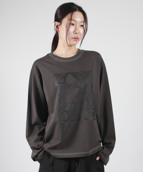 DEMARC(ドゥマーク)の「MARC ILLUST STITCH BOXY LONG SLEEVE - Charcoal(Tシャツ/カットソー・レディース・その他・MEDIUM/LARGE)」の12枚目の写真