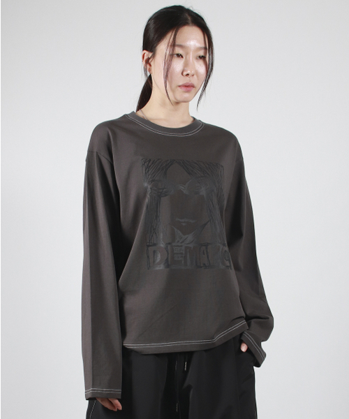 DEMARC(ドゥマーク)の「MARC ILLUST STITCH BOXY LONG SLEEVE - Charcoal(Tシャツ/カットソー・レディース・その他・MEDIUM/LARGE)」の13枚目の写真