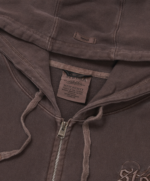 STIGMA（スティグマ）の「PIGMENT ML CROP ZIP-UP BROWN（パーカー・メンズ・その他・MEDIUM/LARGE/X-LARGE）」の4枚目の写真