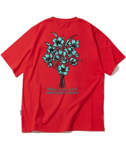 TRIPSHION(トリップション)の「フラワーバンドルグラフィックTシャツ - レッド(Tシャツ/カットソー・メンズ・その他・LARGE/MEDIUM/X-LARGE)」の1枚目の写真