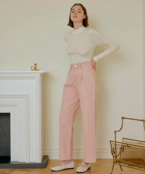 YUPPE(ヨッペ)の「TUCKED COTTON PANTS_PINK(その他パンツ・レディース・その他・SMALL)」の1枚目の写真