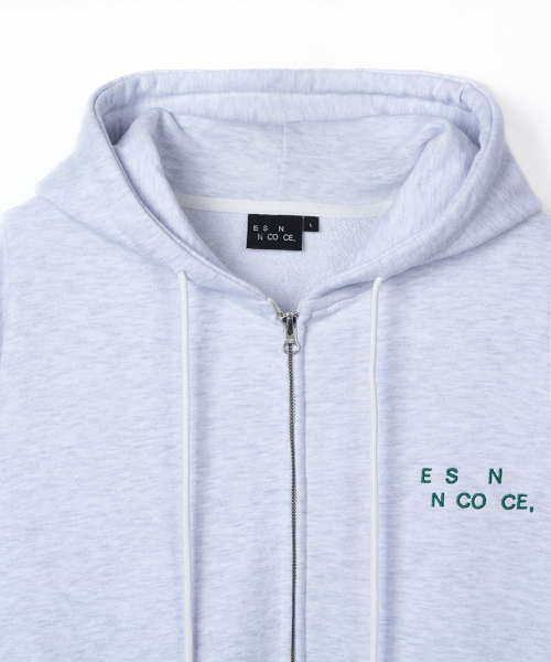 ESN（イーエスエヌ）の「ESNロゴツーウェイフードジップアップホワイトメランジ（パーカー・メンズ・その他・LARGE/MEDIUM）」の4枚目の写真