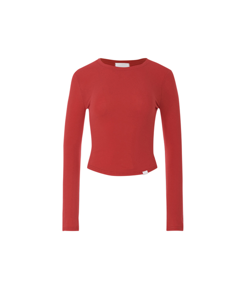 A.R.U（エイアールユー）の「BASIC LONG SLEEVE（Tシャツ/カットソー・レディース・ホワイト/チャコールグレー/アッシュグレー/ブラック/レッド/Beige・SMALL/MEDIUM）」の6枚目の写真