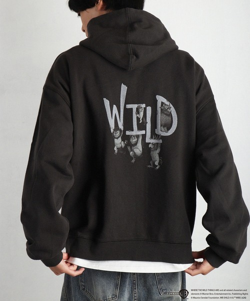 WESTSEA(ウエストシー)の「かいじゅうたちのいるところ / WHERE THE WILD THINGS ARE 裏毛 フルジップパーカー 長袖(パーカー・メンズ・ブラック/グレー/グレー系その他/ブラック系その他・M/L)」の3枚目の写真