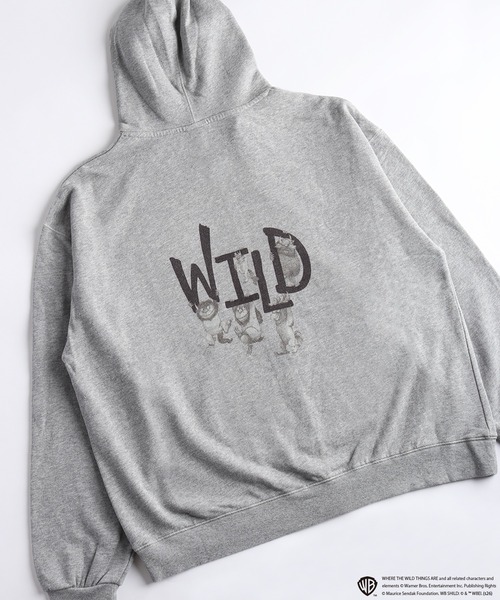WESTSEA(ウエストシー)の「かいじゅうたちのいるところ / WHERE THE WILD THINGS ARE 裏毛 フルジップパーカー 長袖(パーカー・メンズ・ブラック/グレー/グレー系その他/ブラック系その他・M/L)」の1枚目の写真