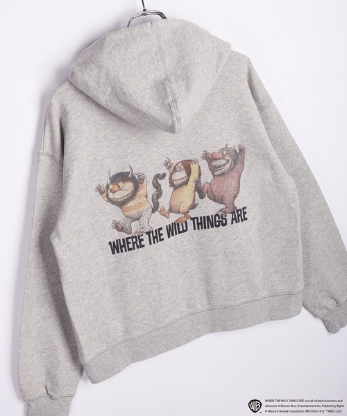 WESTSEA(ウエストシー)の「かいじゅうたちのいるところ / WHERE THE WILD THINGS ARE 裏毛 フルジップパーカー 長袖(パーカー・メンズ・ブラック/グレー/グレー系その他/ブラック系その他・M/L)」の4枚目の写真