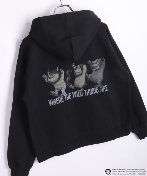 WESTSEA(ウエストシー)の「かいじゅうたちのいるところ / WHERE THE WILD THINGS ARE 裏毛 フルジップパーカー 長袖(パーカー・メンズ・ブラック/グレー/グレー系その他/ブラック系その他・M/L)」の2枚目の写真