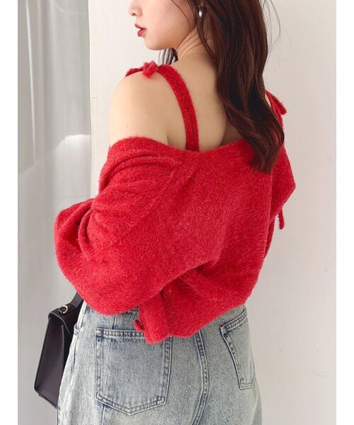 dazzlin（ダズリン）の「ミニシャギーラメニットキャミ（ニット/セーター・レディース・グレー/ベージュ/ピンク/レッド・FREE）」の12枚目の写真