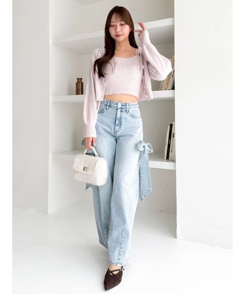 dazzlin（ダズリン）の「ミニシャギーラメニットキャミ（ニット/セーター・レディース・グレー/ベージュ/ピンク/レッド・FREE）」の16枚目の写真