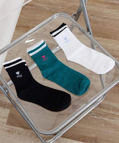 algy(アルジー)の「【抗菌防臭】レイヤード風クルーソックス1(ソックス/靴下・キッズ・ブラック/オフホワイト・21/24)」の4枚目の写真