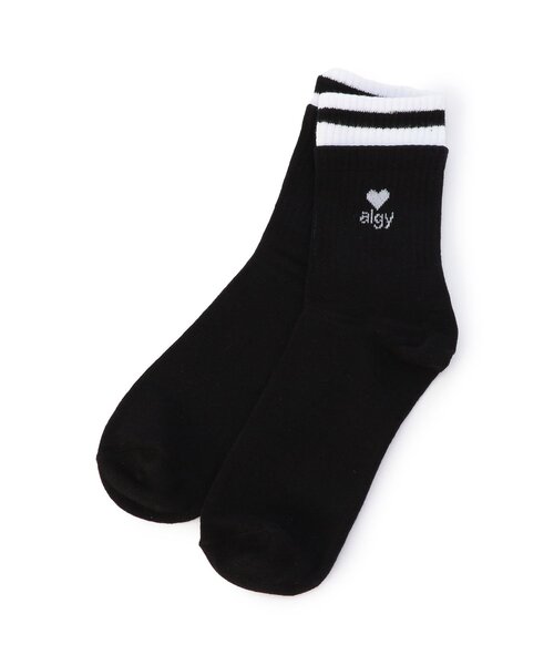 algy(アルジー)の「【抗菌防臭】レイヤード風クルーソックス1(ソックス/靴下・キッズ・ブラック/オフホワイト・21/24)」の5枚目の写真