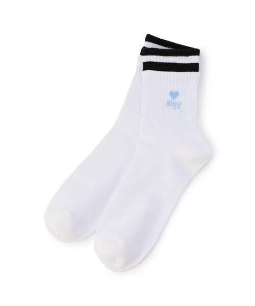 algy(アルジー)の「【抗菌防臭】レイヤード風クルーソックス1(ソックス/靴下・キッズ・ブラック/オフホワイト・21/24)」の6枚目の写真
