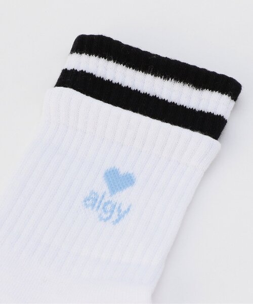 algy(アルジー)の「【抗菌防臭】レイヤード風クルーソックス1(ソックス/靴下・キッズ・ブラック/オフホワイト・21/24)」の7枚目の写真