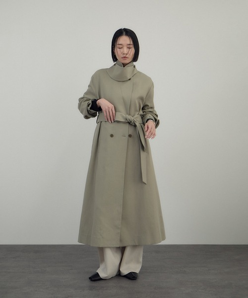 SALON adam et rope'(サロン アダム エ ロペ)の「ニュアンストレンチコート(トレンチコート・レディース・カーキ/ブラック・FREE)」の5枚目の写真