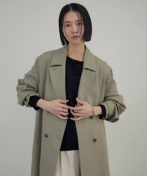 SALON adam et rope'(サロン アダム エ ロペ)の「ニュアンストレンチコート(トレンチコート・レディース・カーキ/ブラック・FREE)」の13枚目の写真