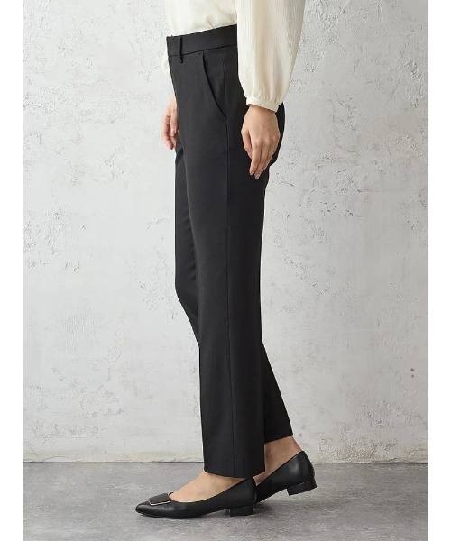 Perfect Suit FActory（パーフェクトスーツファクトリー）の「＜あたたか裏起毛＞テーパードパンツ　無地/ストライプ/千鳥柄　ブラック　チャコールグレー　ベージュ　ネイビー　ブラック×ホワイト（その他パンツ・レディース・ネイビー/ベージュ/ブラック×ホワイト/チャコールグレー/ブラック・L/M/S）」の9枚目の写真