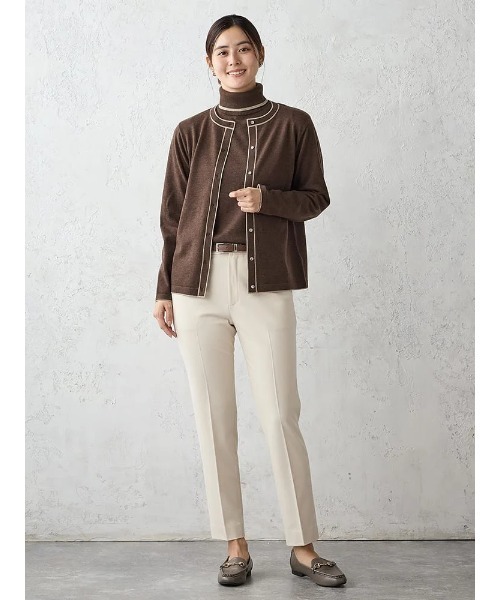 Perfect Suit FActory（パーフェクトスーツファクトリー）の「＜あたたか裏起毛＞テーパードパンツ　無地/ストライプ/千鳥柄　ブラック　チャコールグレー　ベージュ　ネイビー　ブラック×ホワイト（その他パンツ・レディース・ネイビー/ベージュ/ブラック×ホワイト/チャコールグレー/ブラック・L/M/S）」の19枚目の写真