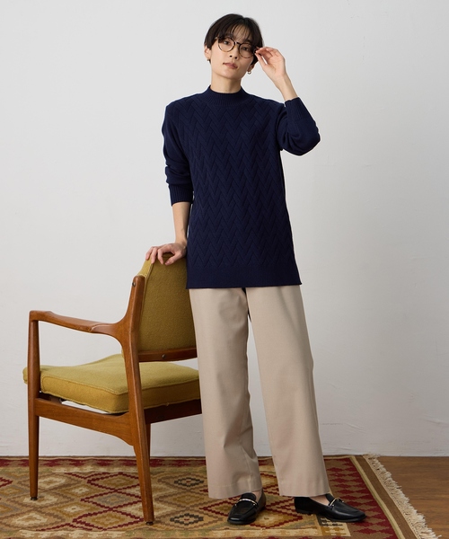 DECOY SINCE 1981(デコイシンスイチキュウハチイチ)の「ヘリンボーンニットプルオーバー【洗える】(ニット/セーター・レディース・アイボリー/ネイビー・M/L/LL)」の17枚目の写真