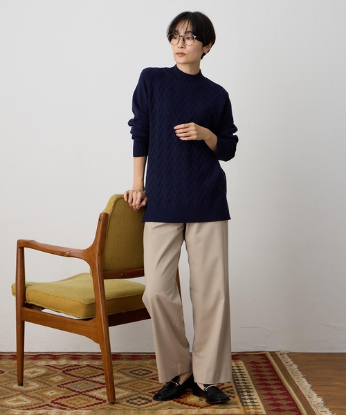 DECOY SINCE 1981(デコイシンスイチキュウハチイチ)の「ヘリンボーンニットプルオーバー【洗える】(ニット/セーター・レディース・アイボリー/ネイビー・M/L/LL)」の18枚目の写真