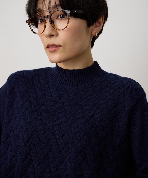 DECOY SINCE 1981(デコイシンスイチキュウハチイチ)の「ヘリンボーンニットプルオーバー【洗える】(ニット/セーター・レディース・アイボリー/ネイビー・M/L/LL)」の19枚目の写真