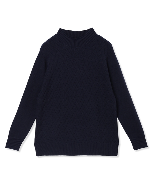 DECOY SINCE 1981(デコイシンスイチキュウハチイチ)の「ヘリンボーンニットプルオーバー【洗える】(ニット/セーター・レディース・アイボリー/ネイビー・M/L/LL)」の3枚目の写真