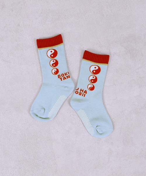 BOKU HA TANOSII（ボク　ハ　タノシイ）の「【BOKU HA TANOSII】別注陰陽ソックス/13-15cm（ソックス/靴下・キッズ・ライトグリーン/ピンク/ライトブルー・13-15cm）」の2枚目の写真