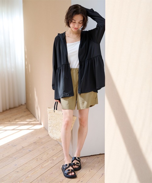 UR'S(ユアーズ)の「撥水イージーショートパンツ(ラッシュガード・レディース・ベージュ/ブラック/カーキ・S/M/L)」の17枚目の写真