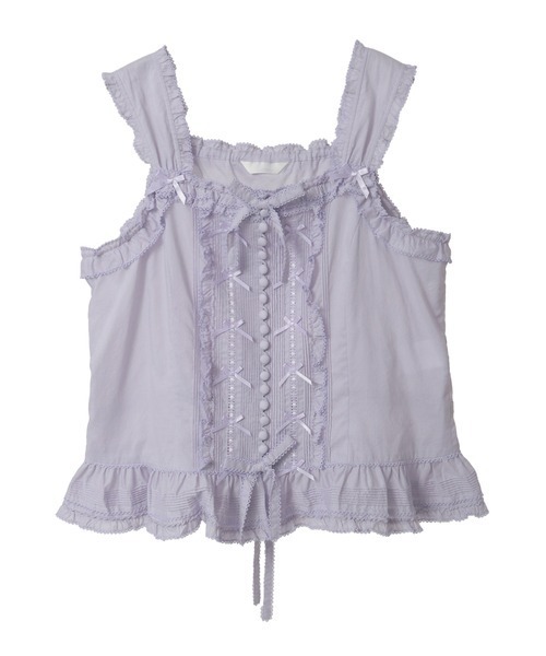 フリル使いローンキャミソールブラウス（シャツ/ブラウス）｜PINK