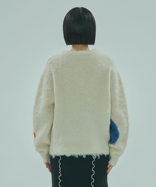 ROSE BUD（ローズバッド）の「ART MOOD KNIT（ニット/セーター・レディース・オフホワイト/ネイビー・ONE SIZE）」の8枚目の写真