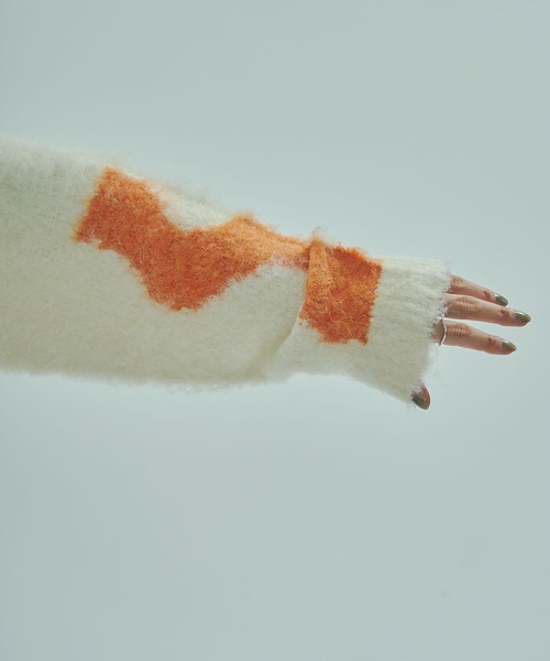 ROSE BUD（ローズバッド）の「ART MOOD KNIT（ニット/セーター・レディース・オフホワイト/ネイビー・ONE SIZE）」の14枚目の写真