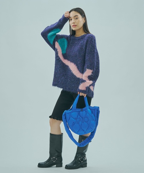 ROSE BUD（ローズバッド）の「ART MOOD KNIT（ニット/セーター・レディース・オフホワイト/ネイビー・ONE SIZE）」の20枚目の写真