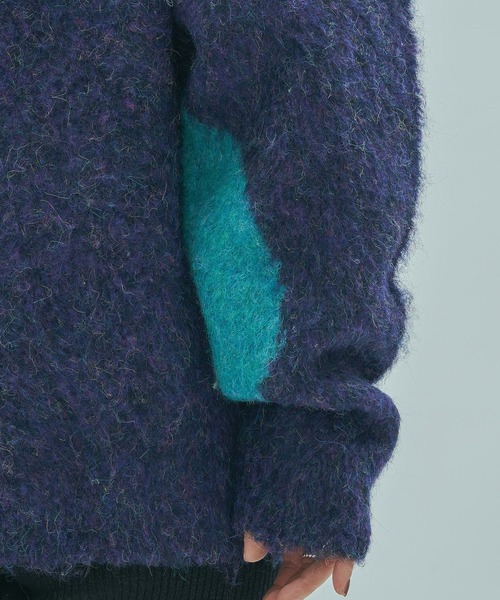 ROSE BUD（ローズバッド）の「ART MOOD KNIT（ニット/セーター・レディース・オフホワイト/ネイビー・ONE SIZE）」の5枚目の写真