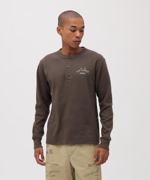 直営店限定》HONEYCOMB HENLEY NECK L/S T-SHIRT / ハニカム ヘンリー