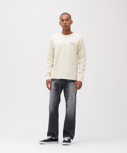 直営店限定》HONEYCOMB HENRY NECK L/S T-SHIRT / ハニカム ヘンリー