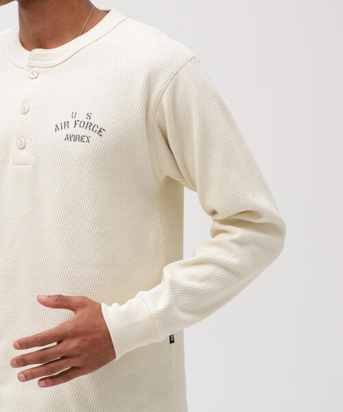 直営店限定》HONEYCOMB HENRY NECK L/S T-SHIRT / ハニカム ヘンリー